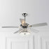 52" Tibuh Modern Crystal Chandelier Ceiling Fan with Led Light And Remote Control 5 Blades Chrome