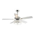 52" Tibuh Modern Crystal Chandelier Ceiling Fan with Led Light And Remote Control 5 Blades Chrome