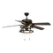 52" Urbana In Indoor Matte Black Industrial Ceiling Fan with Pull Chain and Light Kit