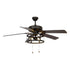 52" Urbana In Indoor Matte Black Industrial Ceiling Fan with Pull Chain and Light Kit