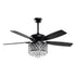 52” Wethington Modern Crystal Chandelier Ceiling Fan with Light And Remote Control Black
