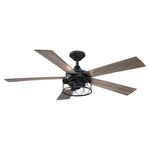 52" Windmill Modern DC Motor Downrod Mount Reversible Ceiling Fan with Lighting and Remote Control