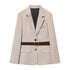 Women's Jacket Beige Pinstripe Belted Blazer BYMANYC ® New York WALL STREET BELTED BEIGE BLAZER - New Collection