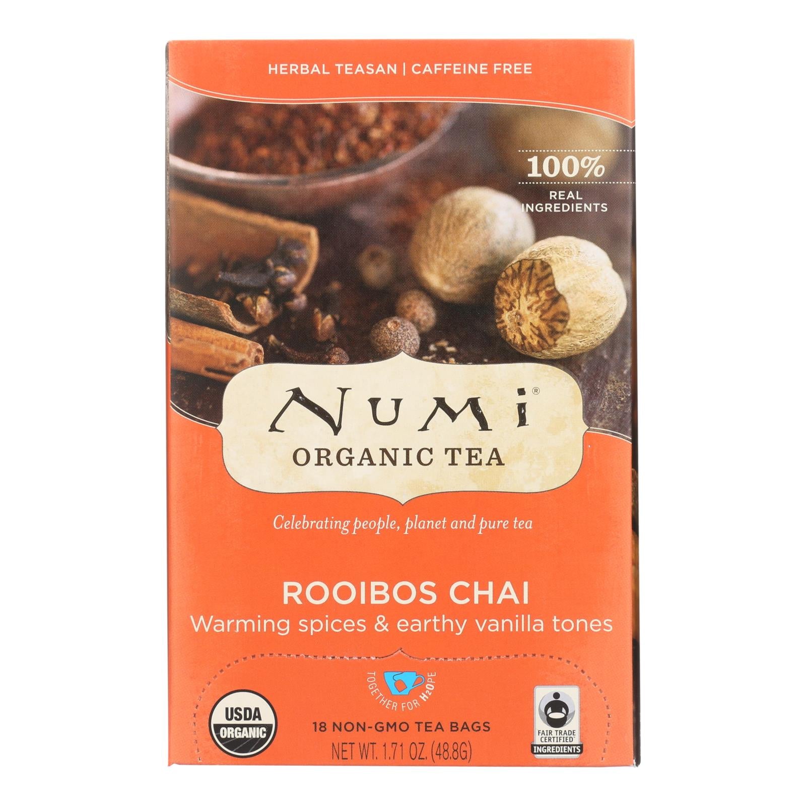 Numi Organic Herbal Tea: Rooibos Chai, 18-Bag Pack