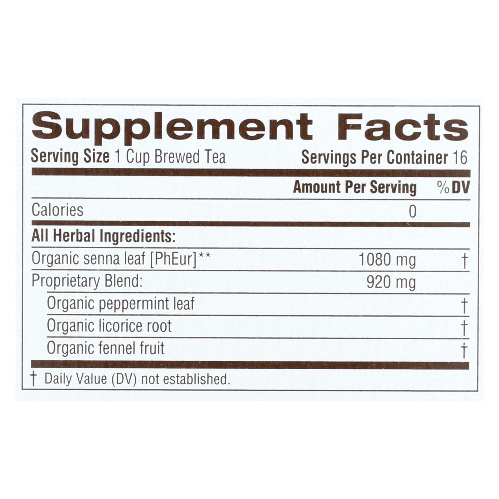 Traditional Medicinals Peppermint Herbal Tea, Organic Smooth Move, 16 Tea Bags (Pack of 6)