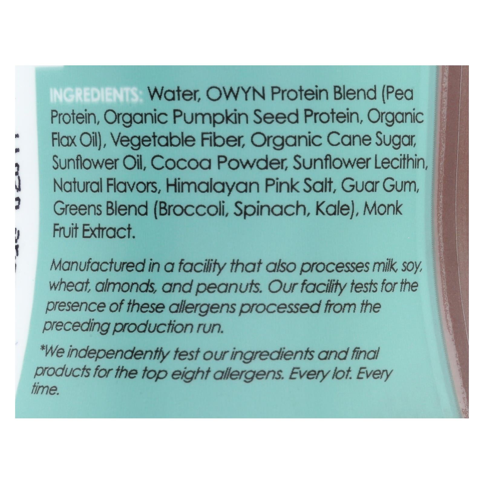OWYN - Plant-Based Protein Shake - Dark Chocolate - 12 Fl Oz. (Pack of 12)