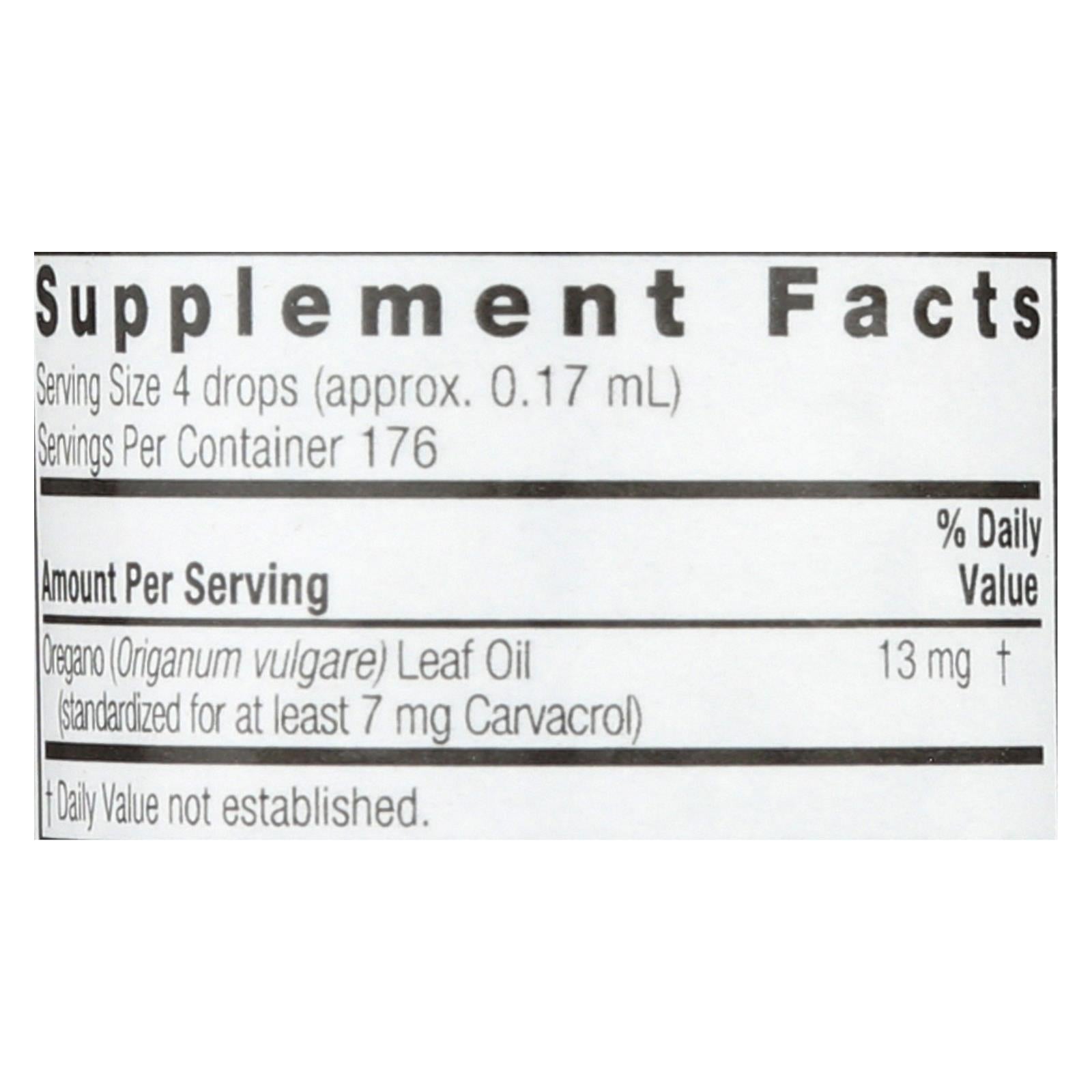 Nature's Answer Essential Oil of Oregano Leaf, 1 Fl Oz