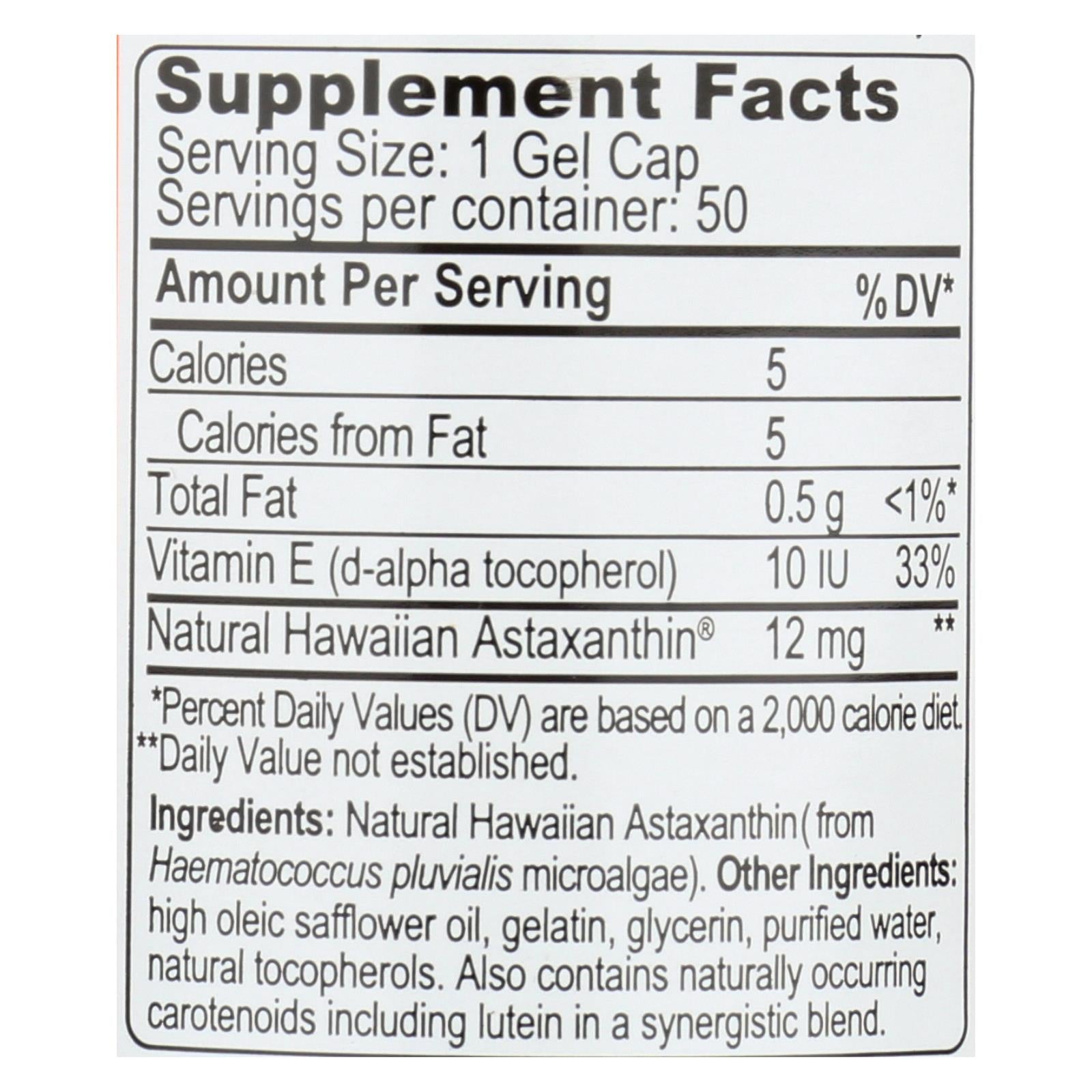 Nutrex Hawaii BioAstin Hawaiian Astaxanthin - 12mg (50 Gel Caps)