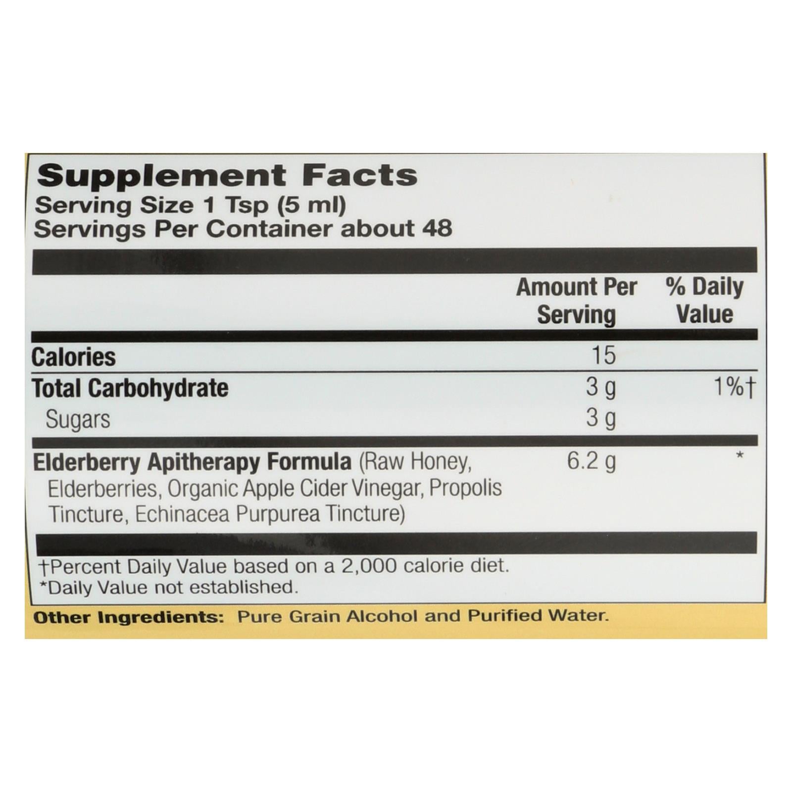 Honey Gardens Apiaries Organic Honey Elderberry Extract with Propolis (8 Fl Oz)