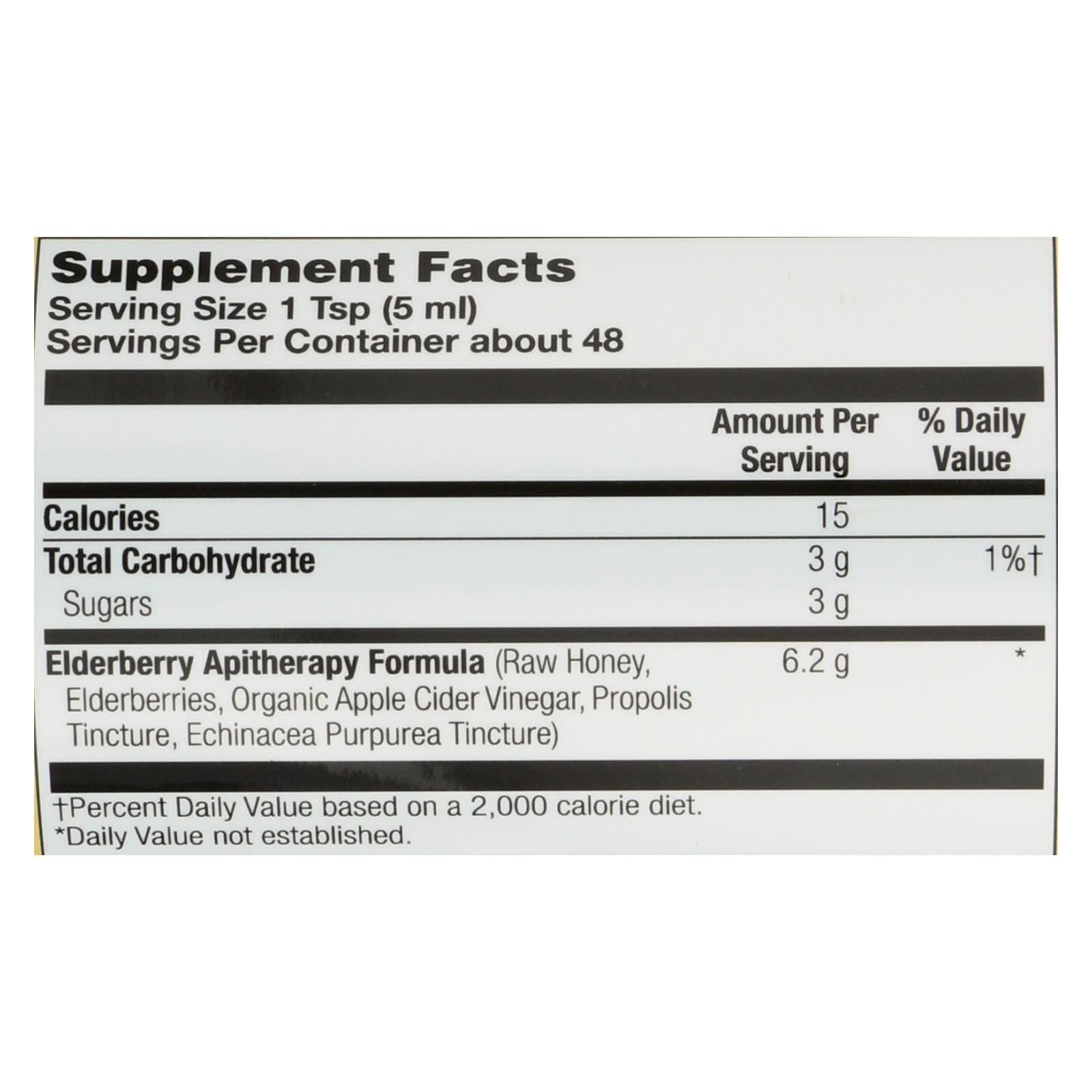 Honey Gardens Apiaries Organic Honey Elderberry Extract with Propolis (8 Fl Oz)