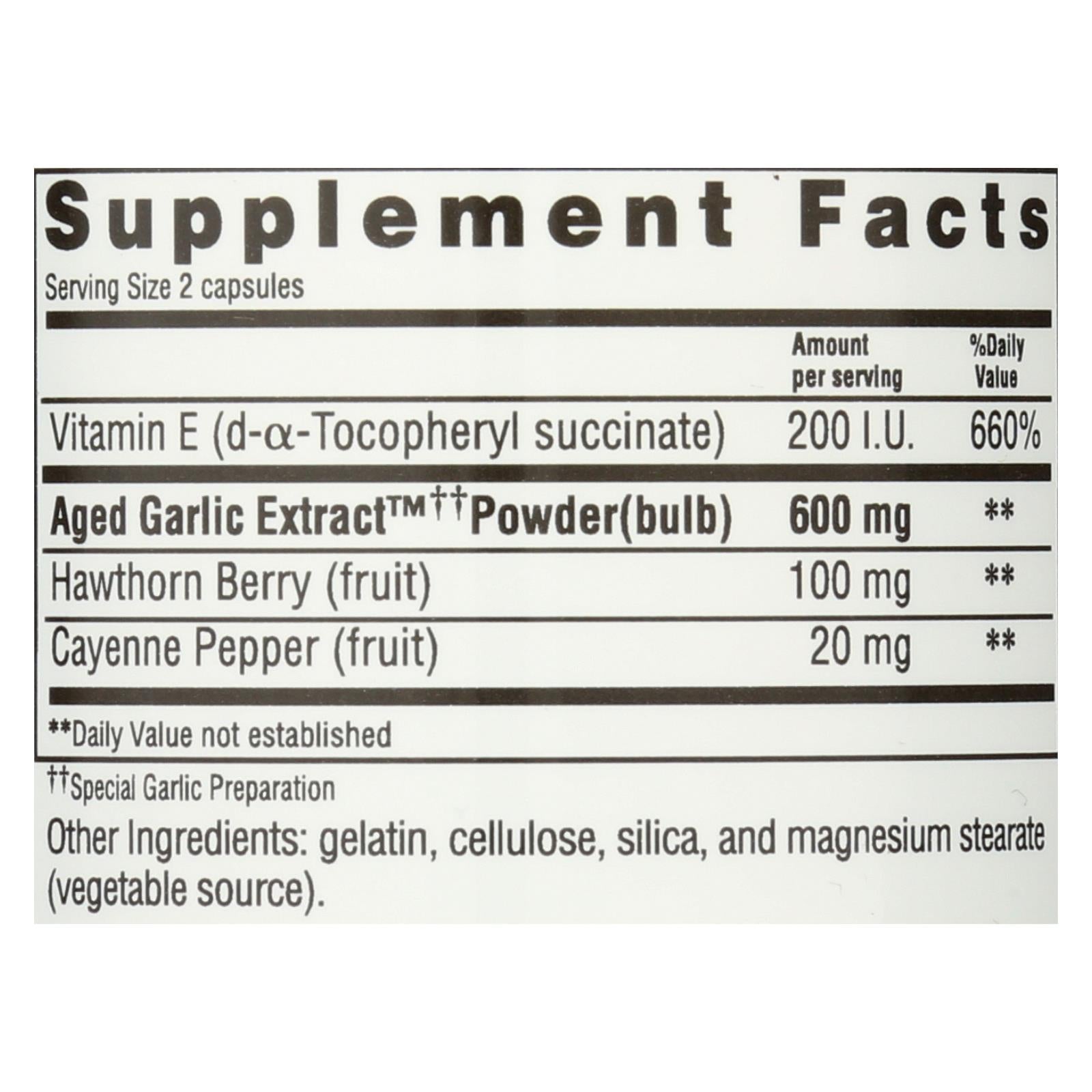 Kyolic Aged Garlic Extract: Heart-Boosting 100 Capsules