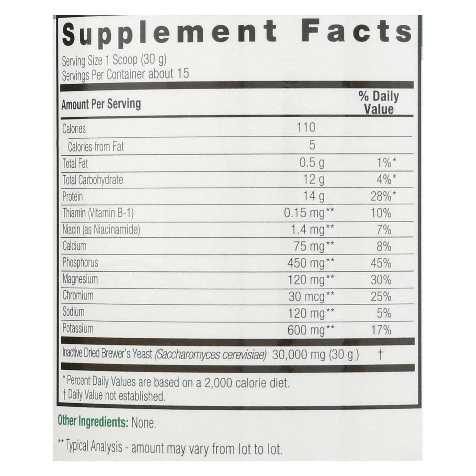 Nature's Answer - Certified Gluten-Free Brewers Yeast - 16 Oz.