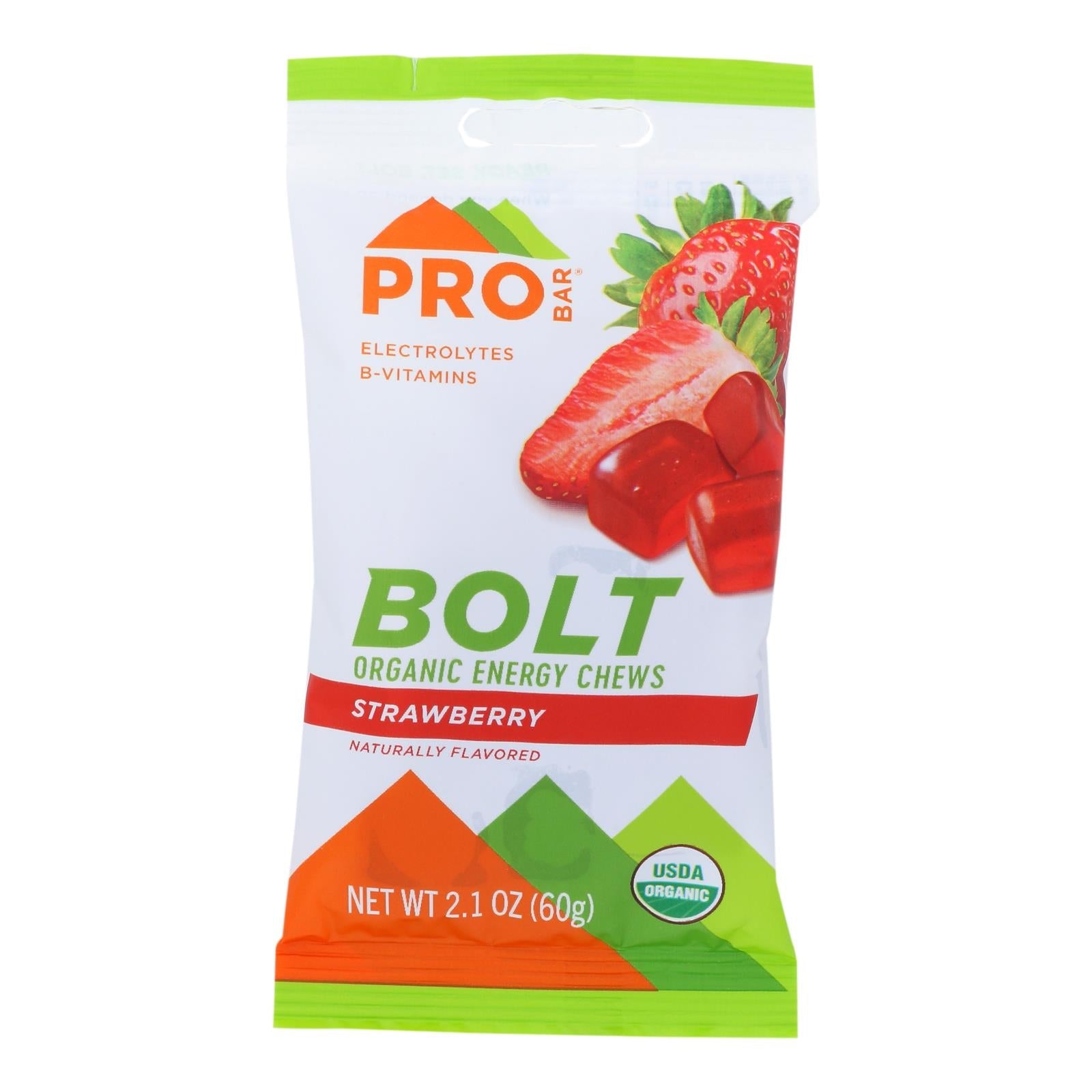 Pro Bar Bolt Energy Chews Strawberry (Pack of 12 - 2.1 Oz)