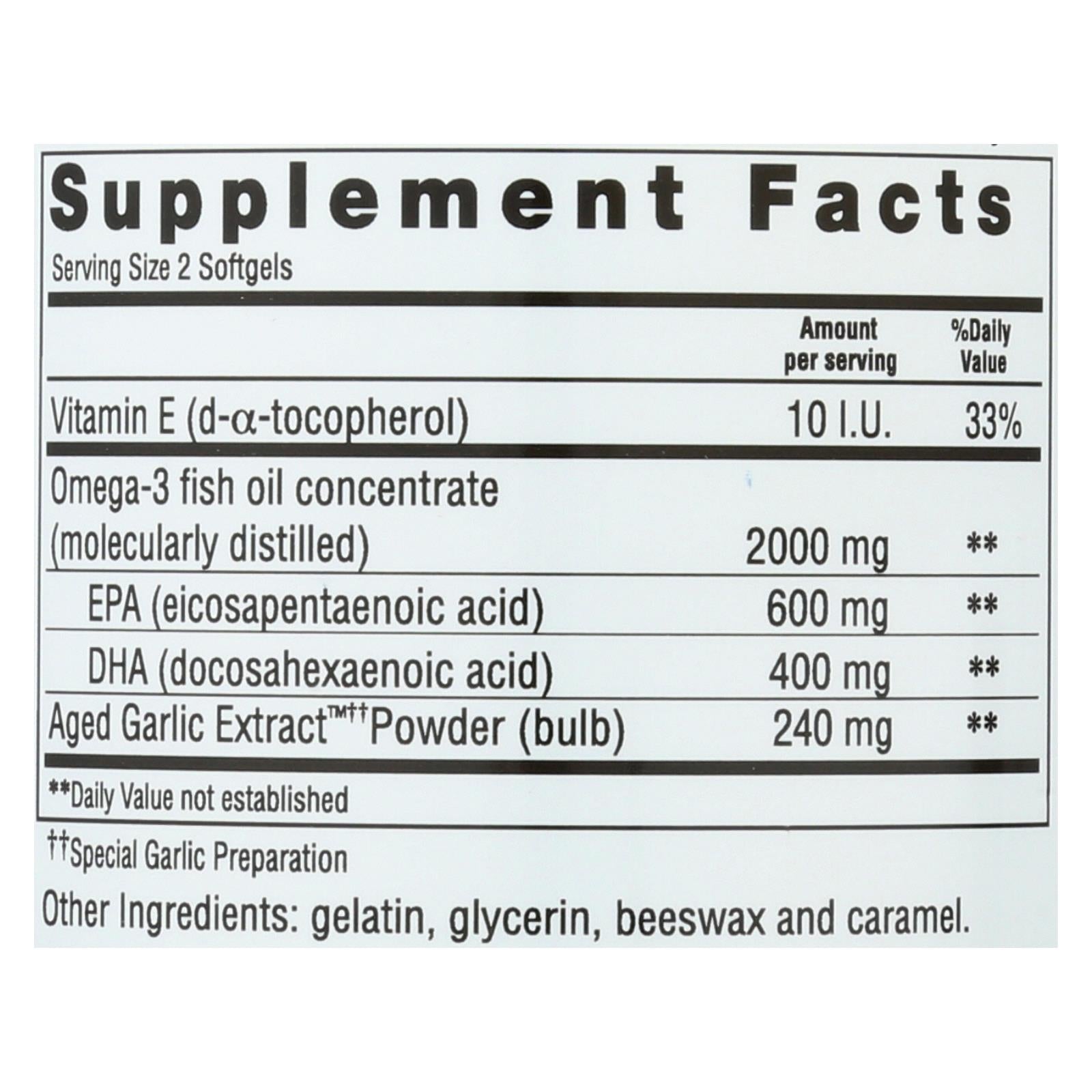 Kyolic Aged Garlic Extract - EPA Cardiovascular Support (90 Softgels)