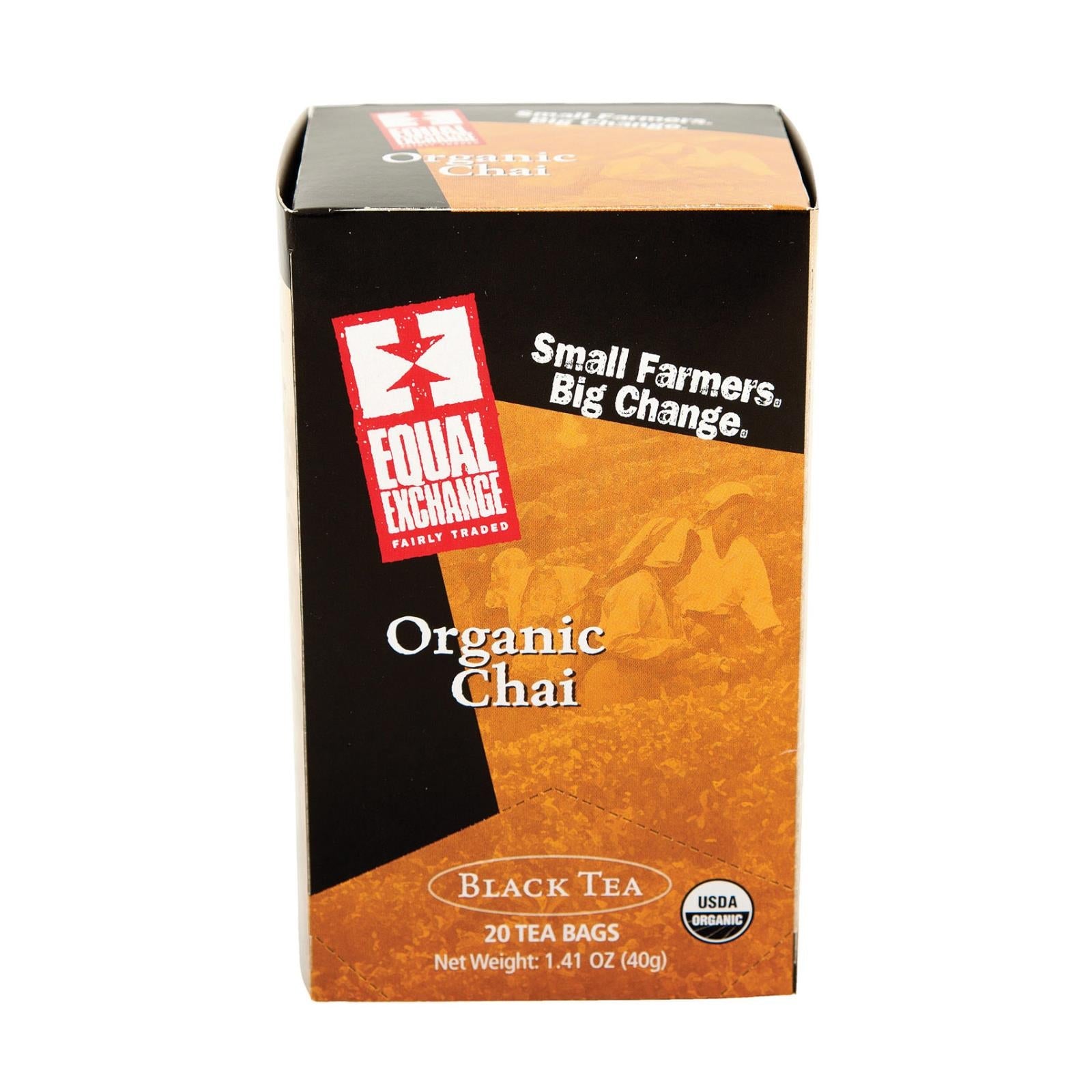 Equal Exchange Organic Chai Tea, 20 Tea Bags (Pack of 6)