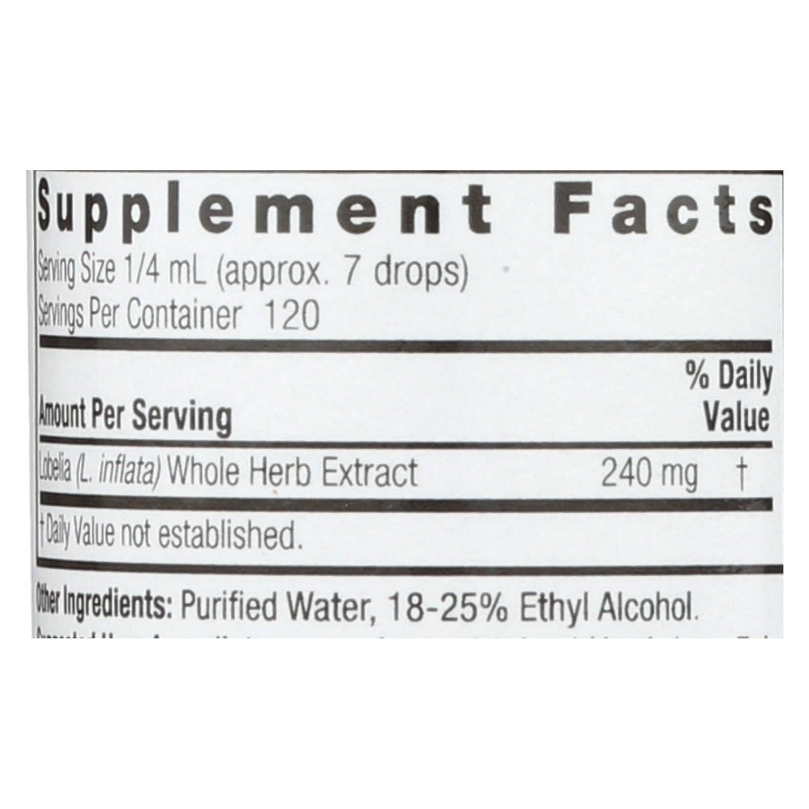 Nature's Answer Organic Alcohol Lobelia Herb Extract (1 Oz.)