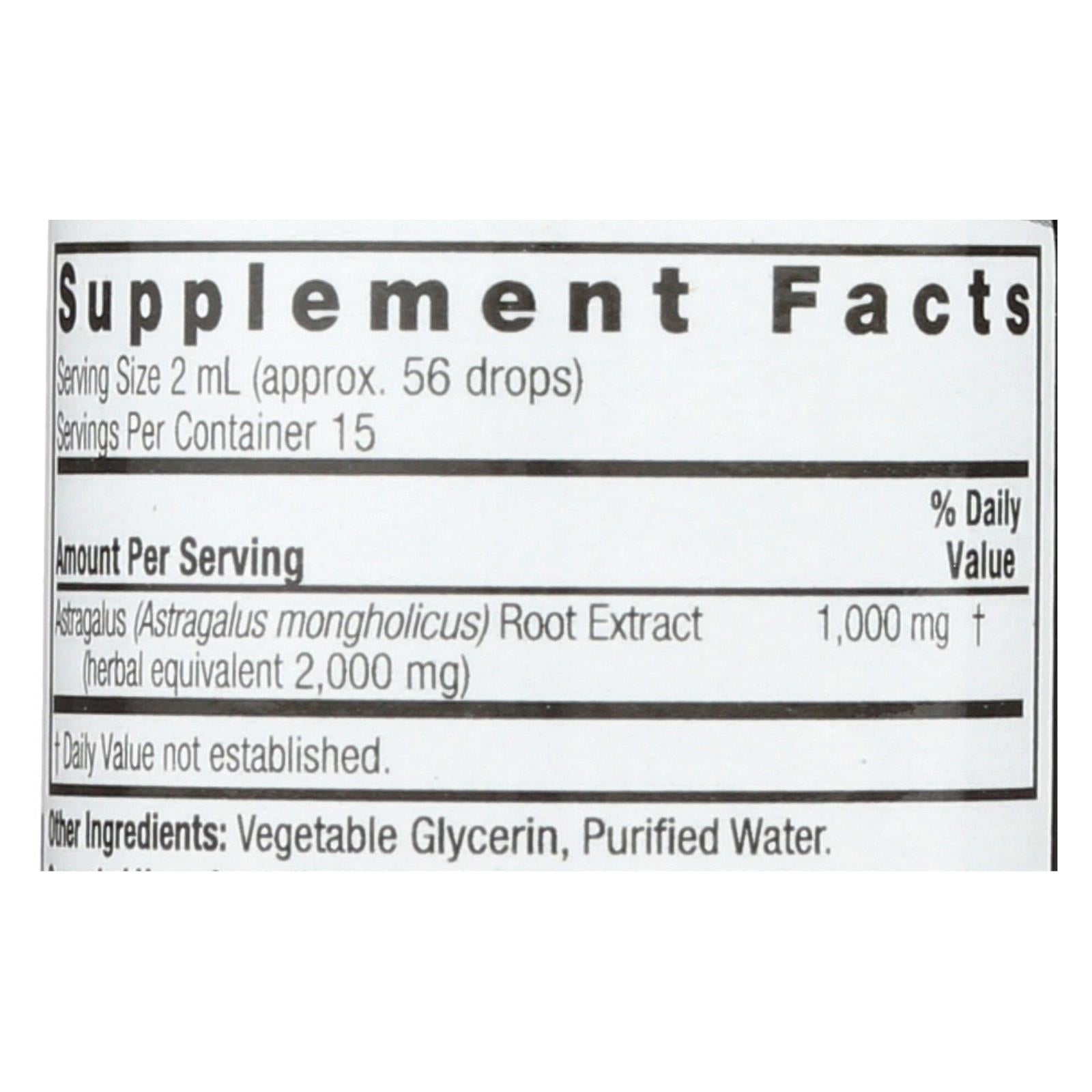 Nature's Answer Astragalus Root Alcohol-Free Liquid Extract, Immune Support, 1 Fl Oz