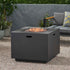 33" Outdoor Iron Square Propane Fire Pit - Brushed Brown