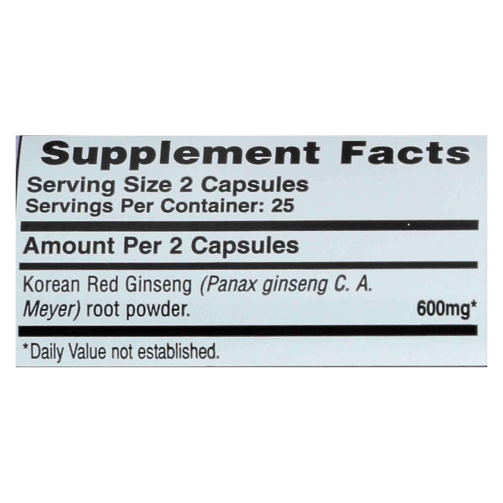 Imperial Elixir Korean Red Ginseng - 50 Capsules