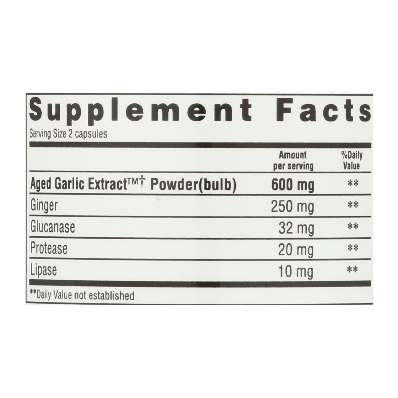 Kyolic Aged Garlic Extract - Candida Cleanse and Digestion Support - 100 Vegetarian Capsules