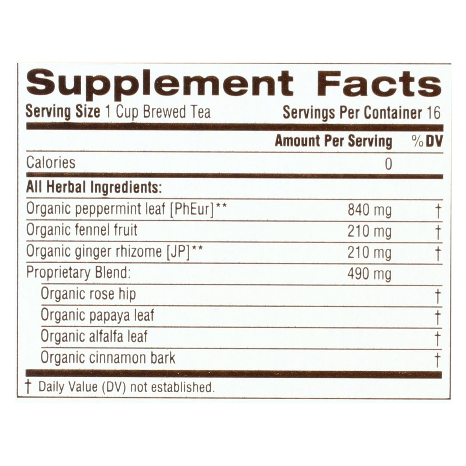Traditional Medicinals Belly Comfort Peppermint Tea - Caffeine Free - 16 Count