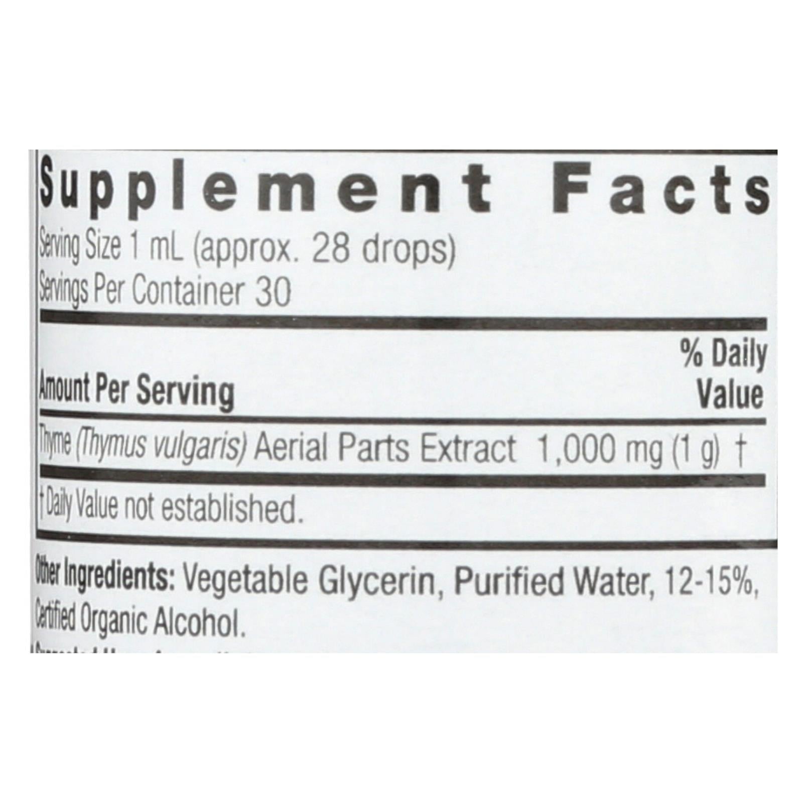 Nature's Answer Thyme Extract Herbal Supplement (1 Oz.)