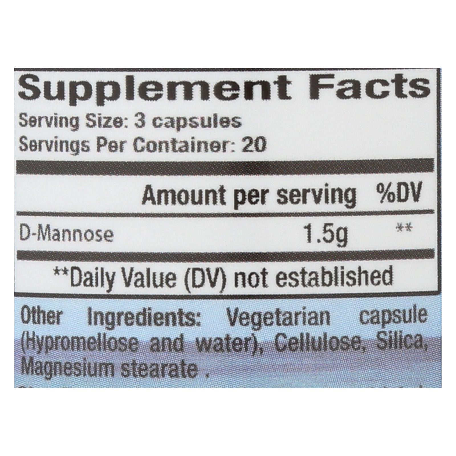 Cleartract D-Mannose Formula - 500mg - 60 Capsules