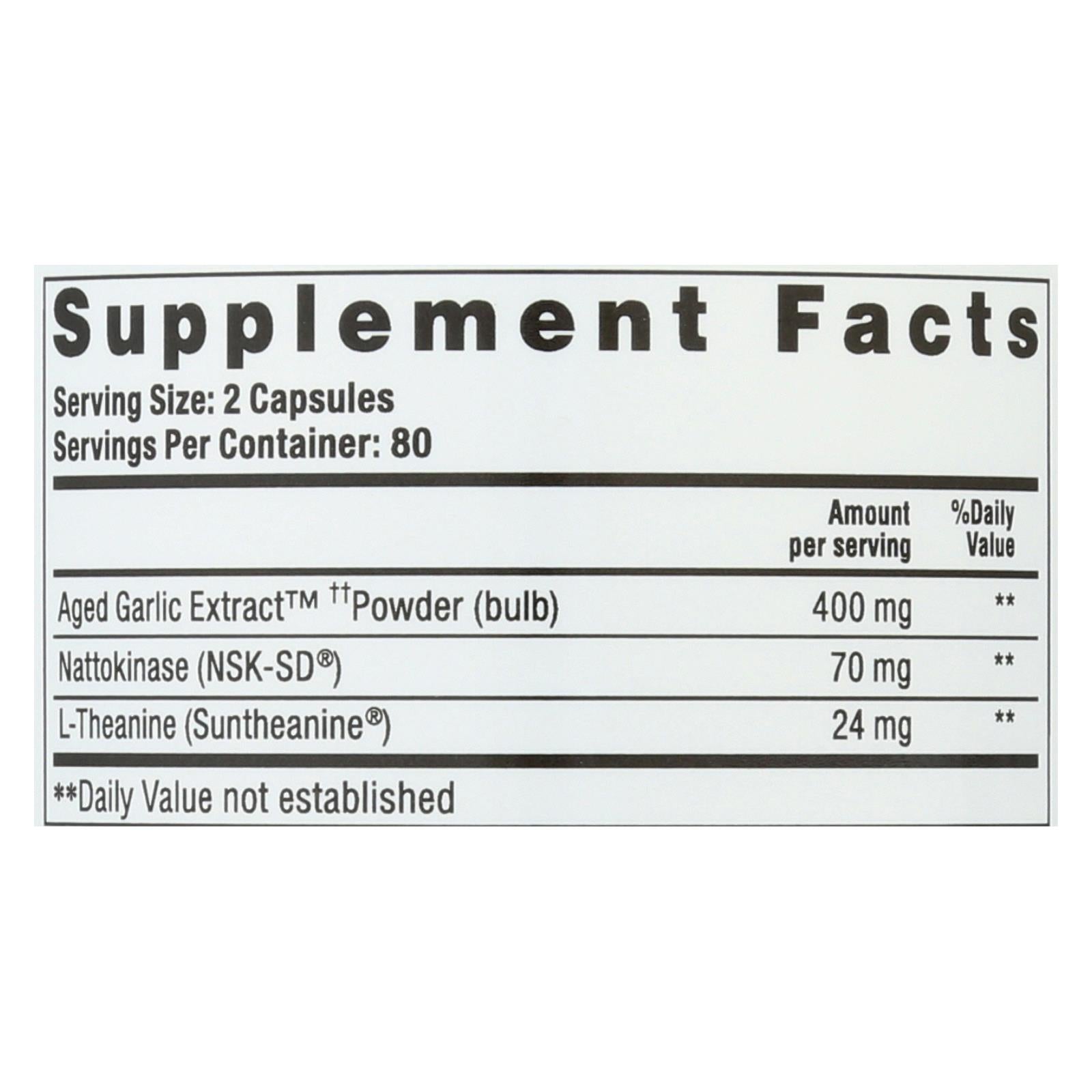 Kyolic Aged Garlic Extract Blood Pressure Support (160 Capsules)