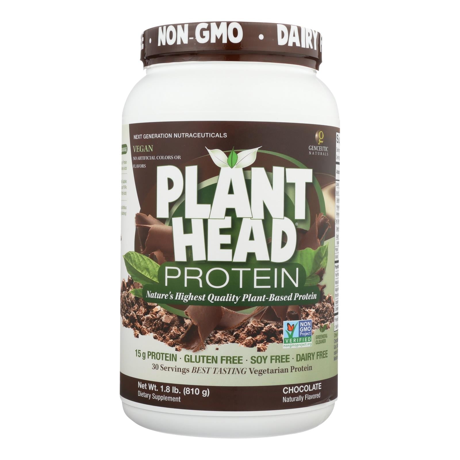 Genceutic Naturals Chocolate Plant-Based Protein (1.7 Lbs)