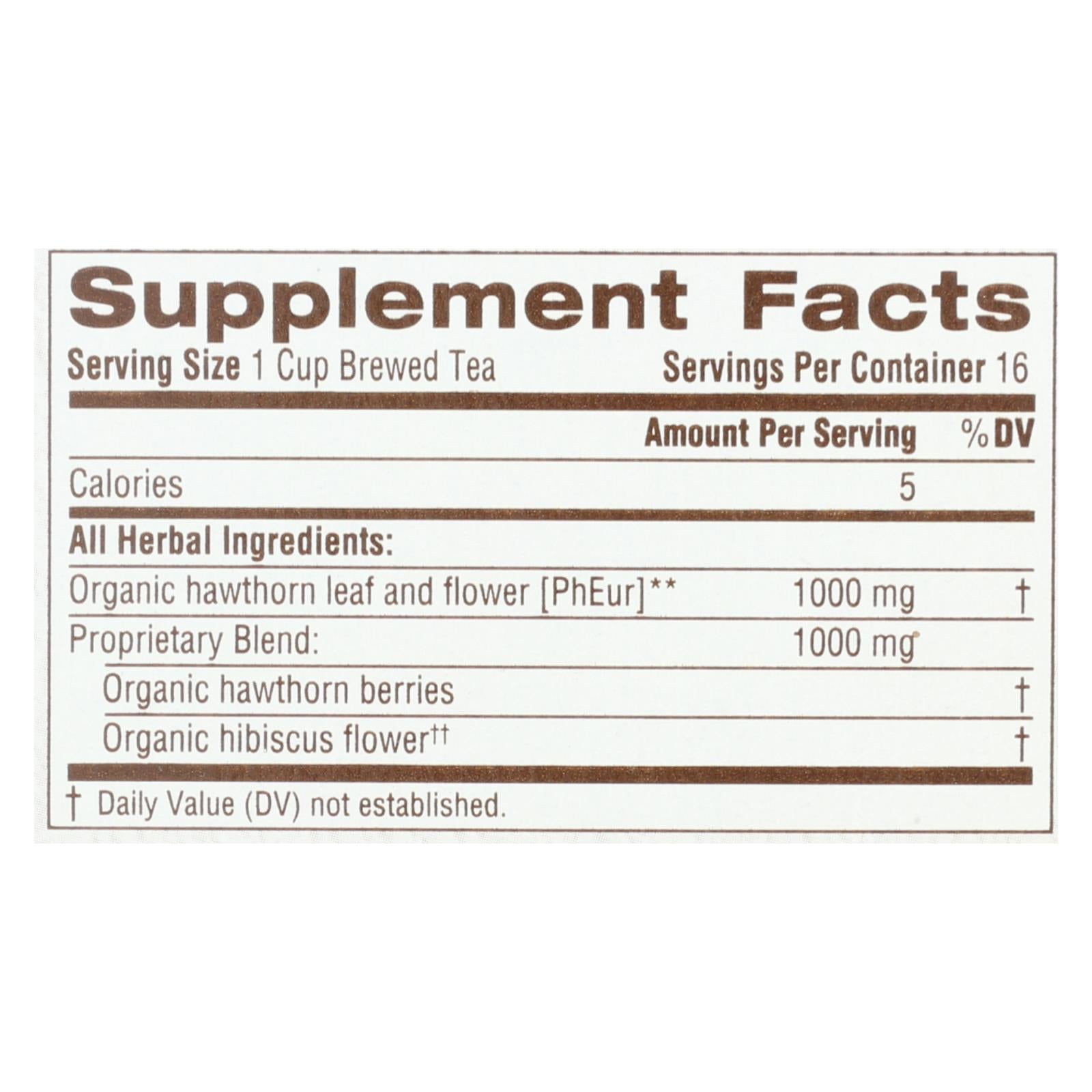 Traditional Medicinals Organic Heart Tea with Hawthorn, Hibiscus & 16 Tea Bags