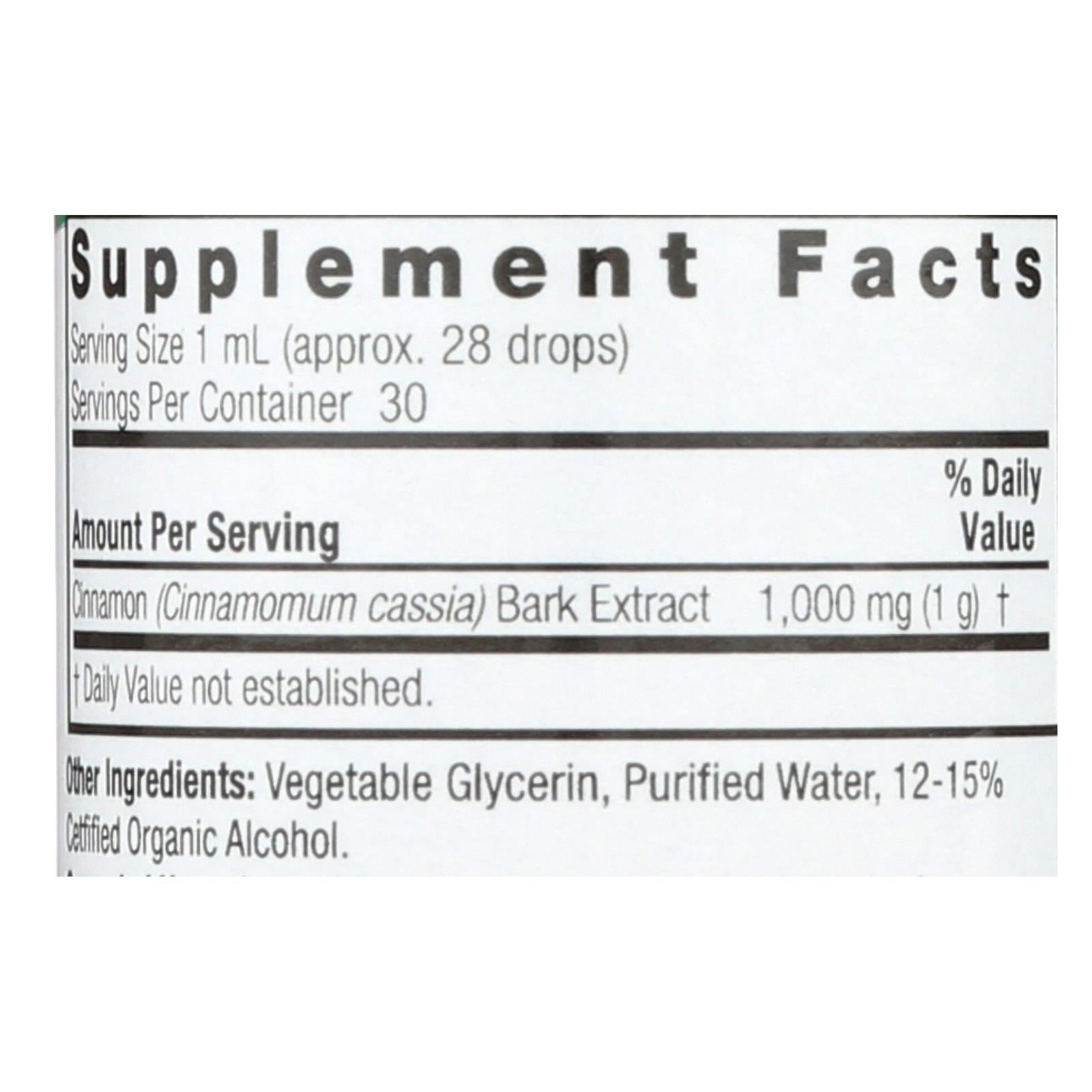 Nature's Answer Premium Cinnamon Bark Liquid Supplement, 1 Fl Oz