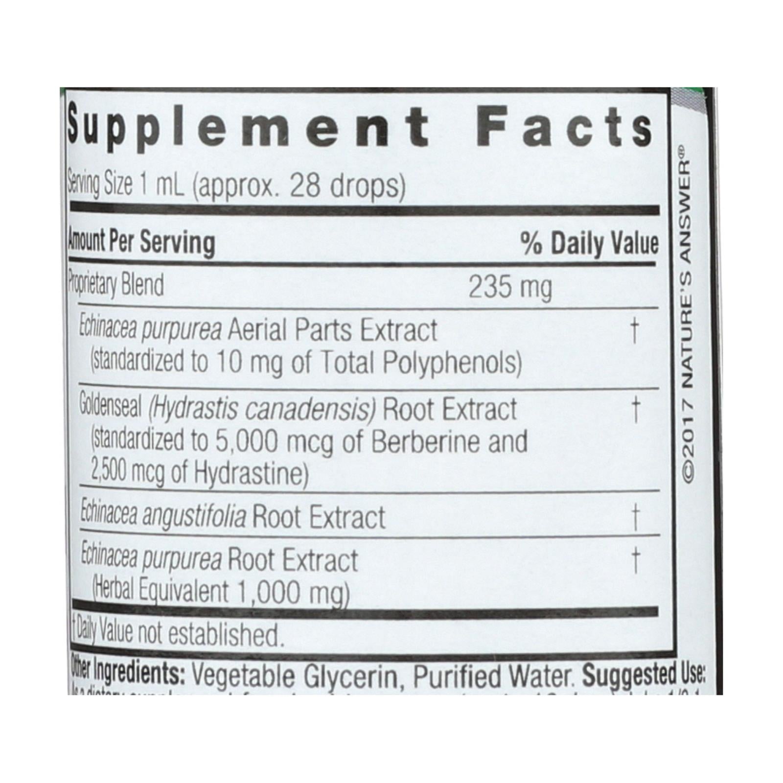 Nature's Answer Echinacea Goldenseal Extract: Immune Support