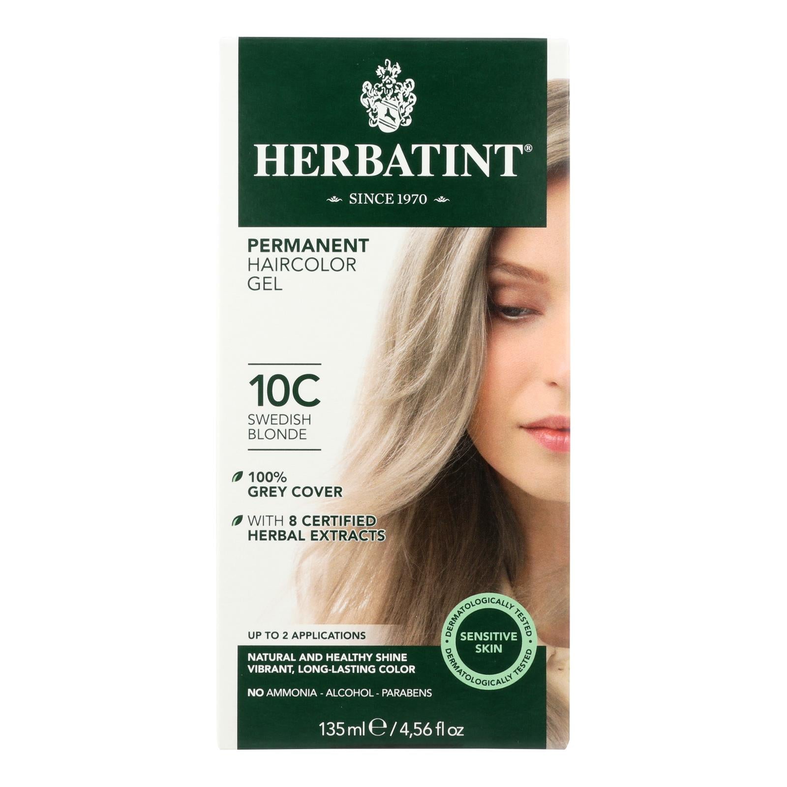 Herbatint Haircolor Kit: Ash Swedish Blonde 10C