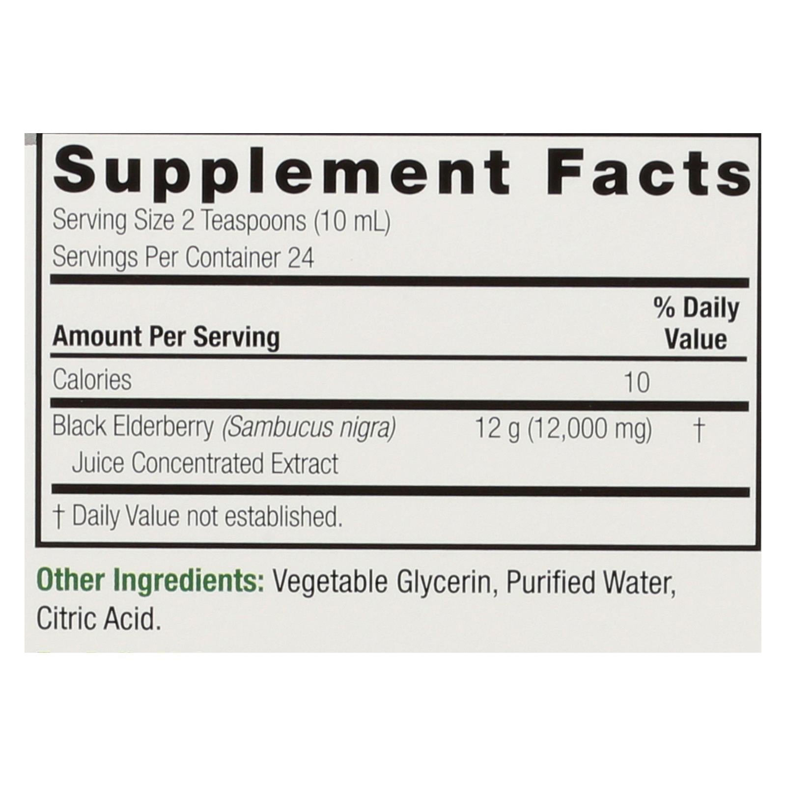 Nature's Answer Sambucus Nigra Black Elderberry Extract, Immune Support, 8 Fl Oz