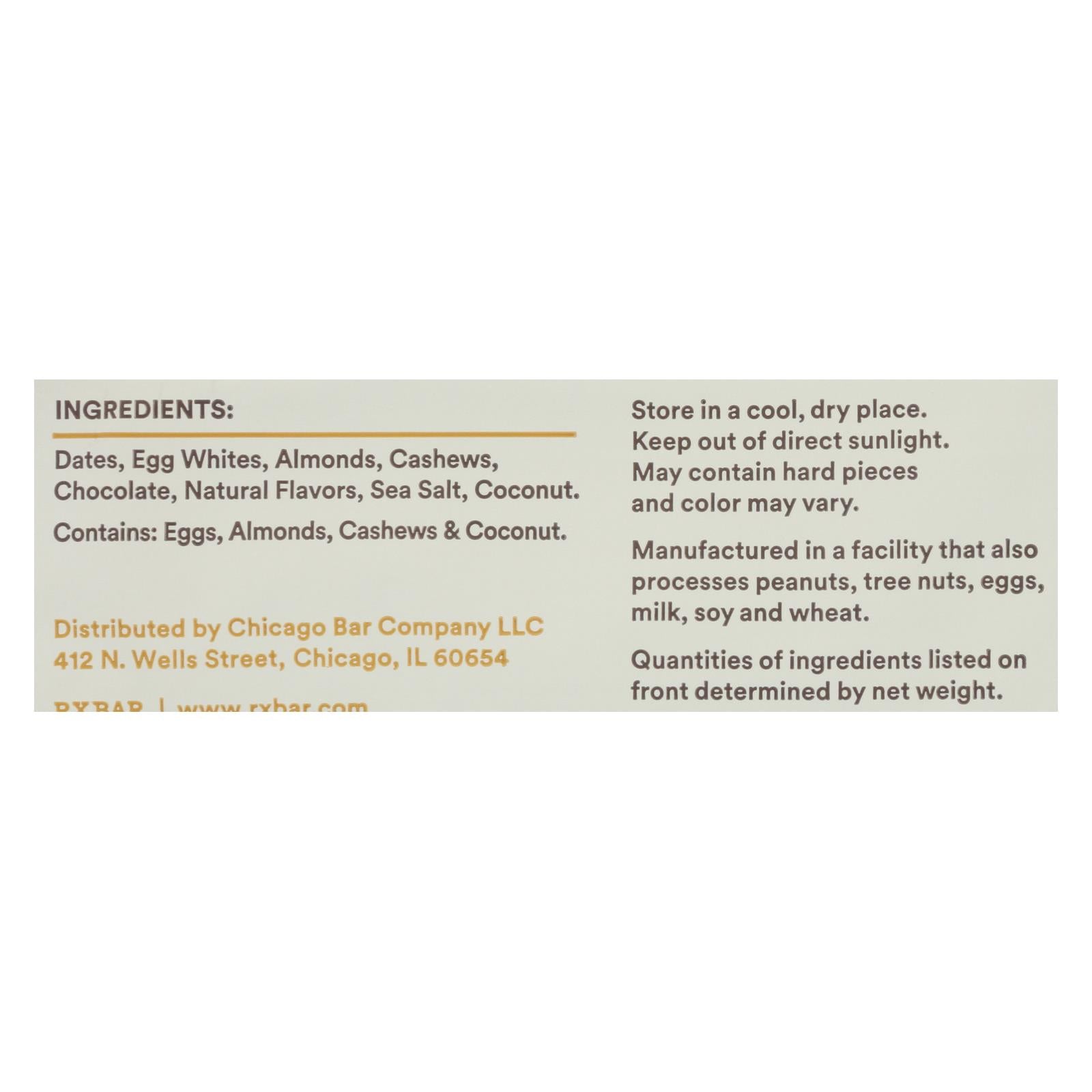 RXBAR Coconut Chocolate Protein Bar (Pack of 12 - 1.83 Oz.)