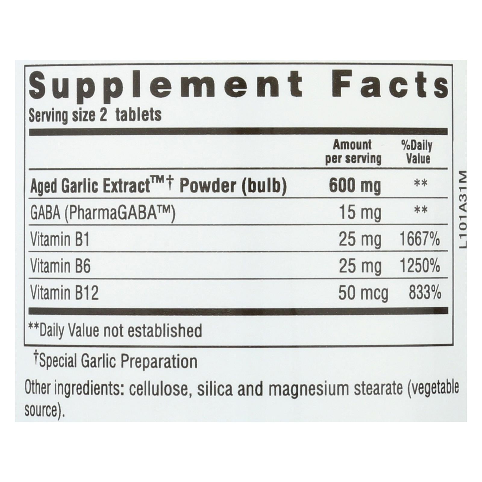 Kyolic Aged Garlic Extract: 100 Tablets for Stress & Fatigue Relief