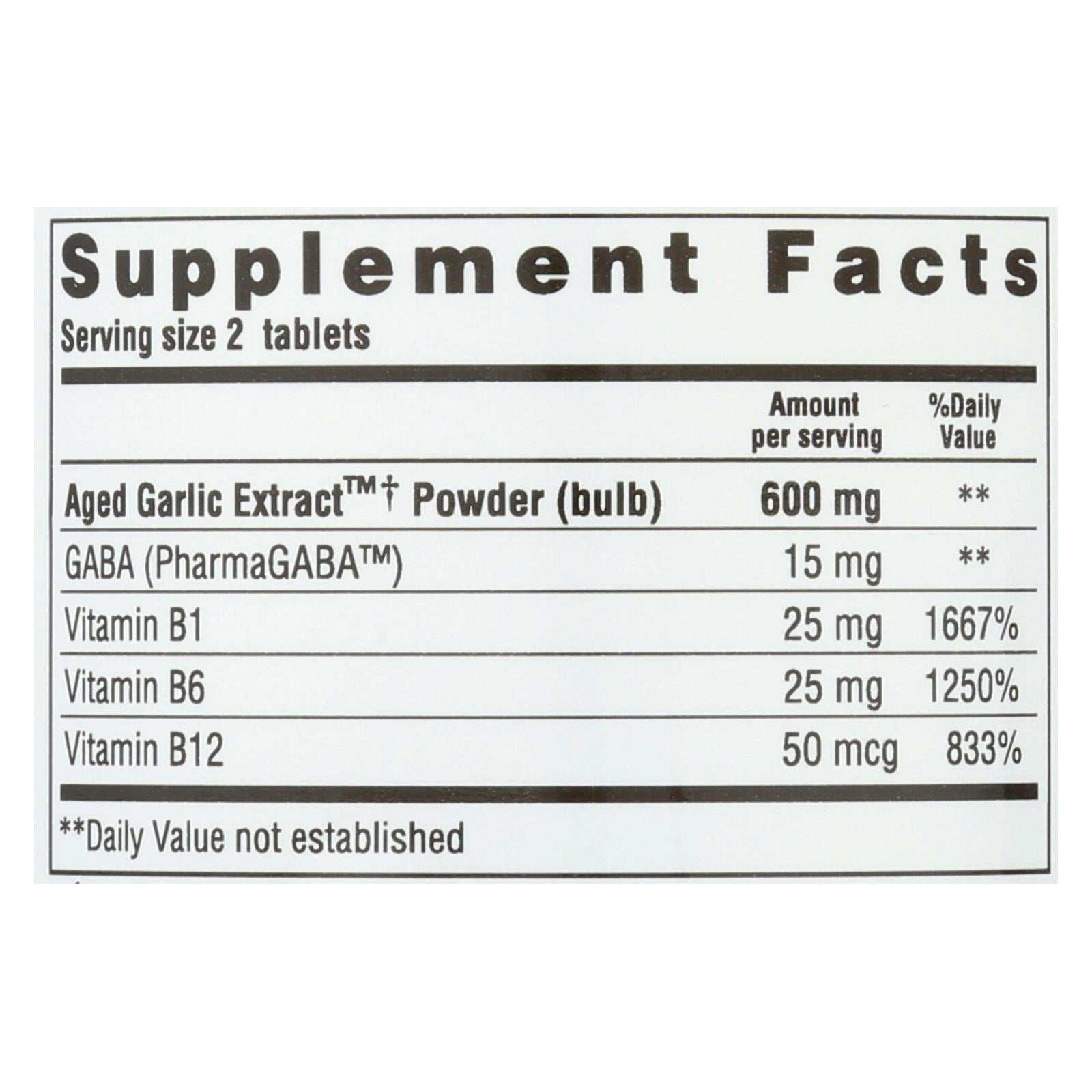 Kyolic Aged Garlic Extract: 100 Tablets for Stress & Fatigue Relief