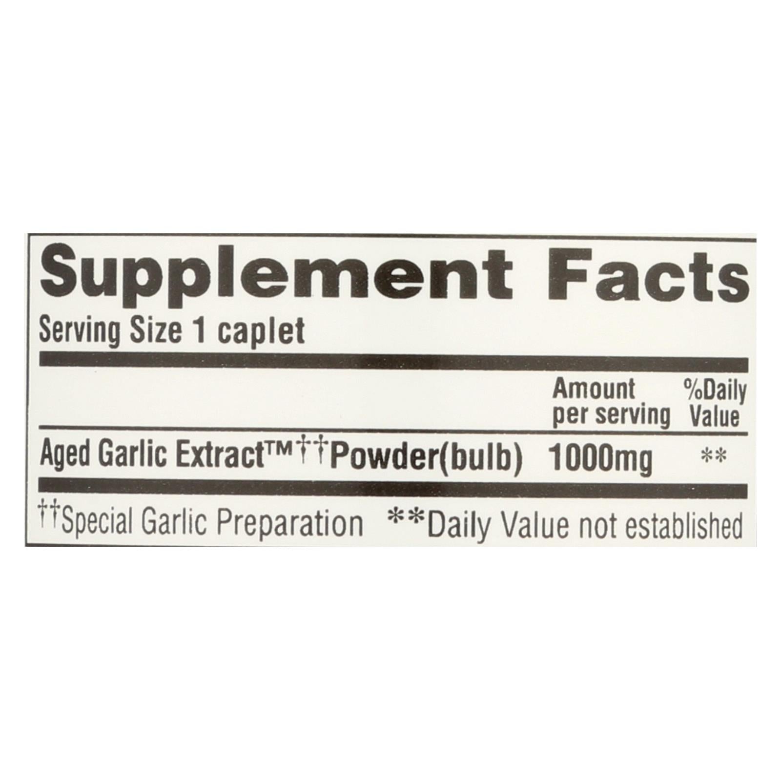 Kyolic Aged Garlic Extract Cardio Health Caplets 30ct 1000mg