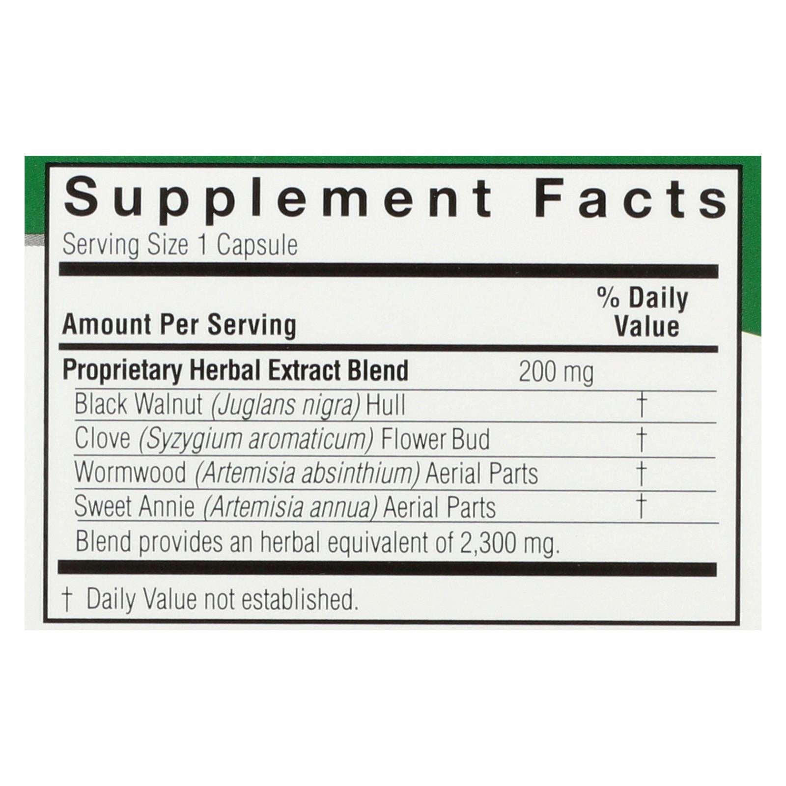 Nature's Answer Black Walnut and Wormwood Liquid Capsules (90 Count)