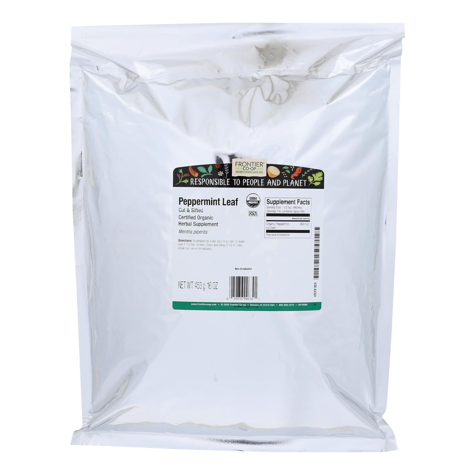 Frontier Herb Organic Peppermint Leaf Cut & Sifted - 1lb