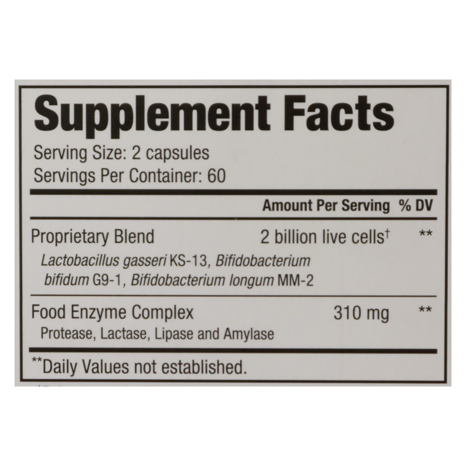 Kyolic Kyo-dophilus Probiotics Plus Enzymes - Enhanced Digestive Support with 60 Billion CFUs and Enzymes - 120 Capsules