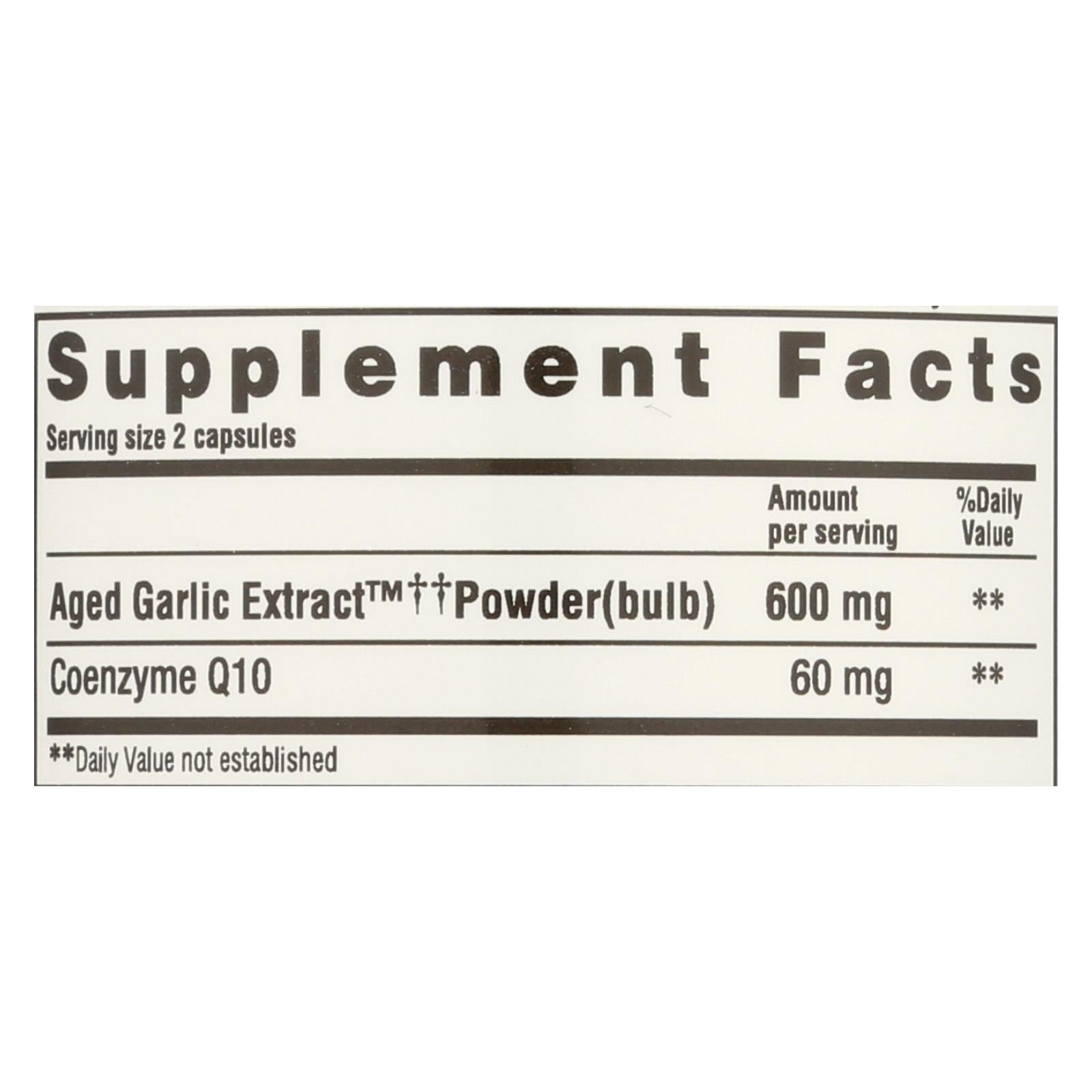 Kyolic Aged Garlic Extract CoQ10 Formula 110: Supports Heart and Immune Health (100 Capsules)