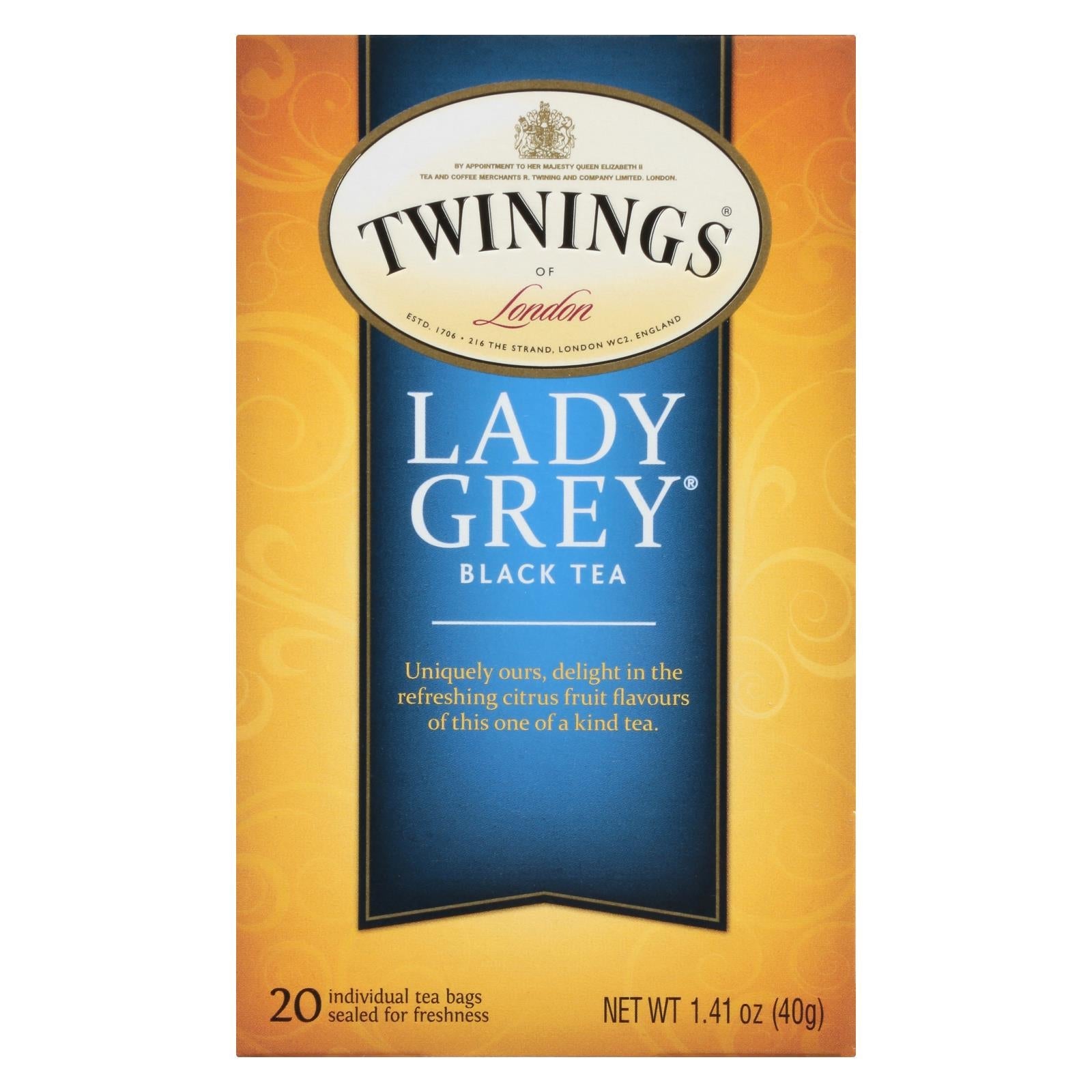 Twinings Black Lady Grey Tea (6 - 20-Bag Packs)
