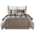 7 Piece Herringbone Comforter Set Neutral Queen
