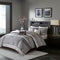 7 Piece Jacquard Comforter Set Grey/Taupe California King