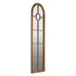 Half Round Elongated Mirror With Decorative Window Look Classic Architecture Style Solid Fir Wood Interior Decor - Brown