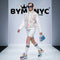 Women's White Fleece Cable Knit Bomber Jacket Floral Printed BYMANYC ® New York CONTEMPORARY VIBRANT MODERN OUTERWEAR - New Collection