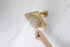 12-Inch Brushed Gold Flush Mount Shower Faucet Set: 3-Way Thermostatic Control, 64-Color LED Lights, Bluetooth Music, and Regular Head
