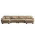 Modern Sectional Sofa With Ottoman, Round Bolster Armrests, Waist And Throw Pillows