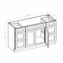 54 Inch Antique White Shaker Single Sink Bathroom Vanity with Drawers